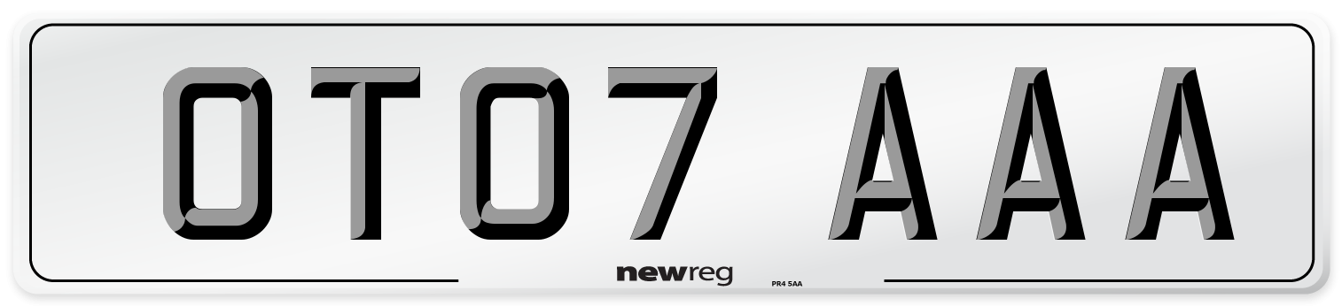 OT07 AAA Number Plate from New Reg
